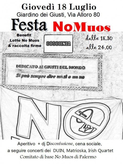 NO MUOS FEST 18 luglio  - Giardino dei Giusti Palermo 1